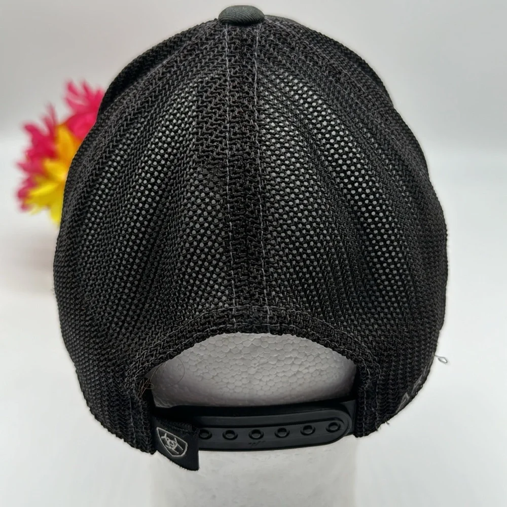 Ariat Distressed Look Dark Gray Trucker Baseball Hat Adjustable HT5659D